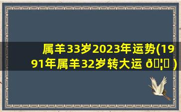 属羊33岁2023年运势(1991年属羊32岁转大运 🦄 )